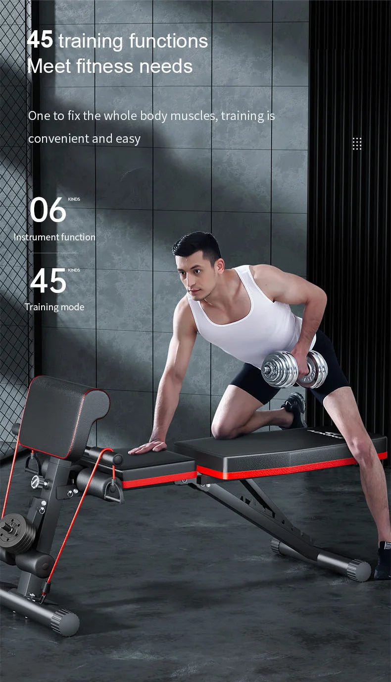 Adjustable Foldable Weight Bench for Full-Body Home Workouts