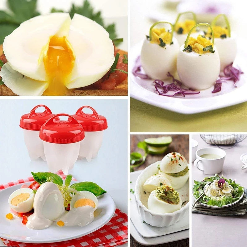 3/6pcs BPA Free Silicone Egg Boiler Steamer Non-stick Silicone Egg Cook Cups Fast Egg Poacher for Breakfast Kitchen Cooking Tool 