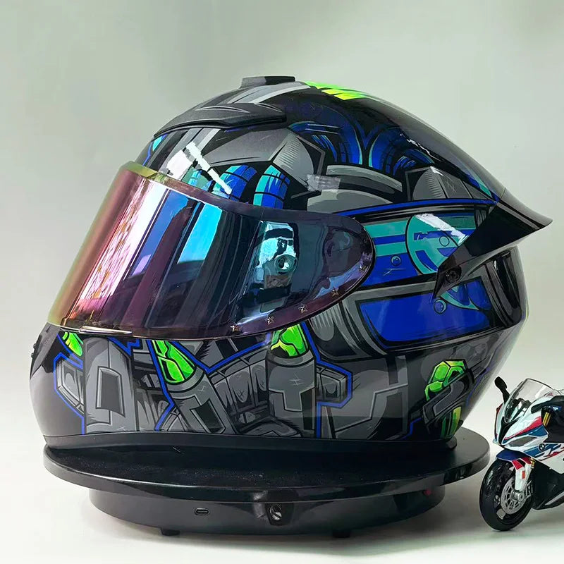Full Face Racing Motorcycle Helmet with Anti-Fog Vintage Style