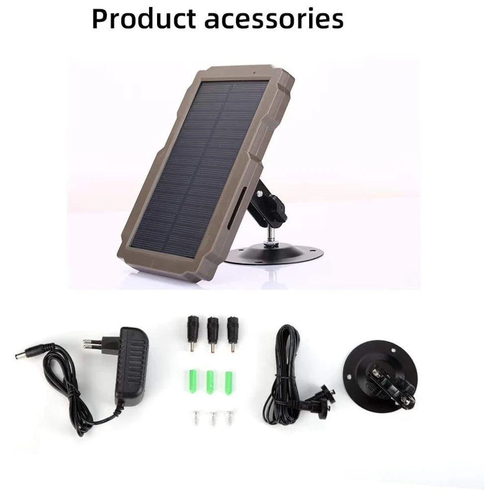 3000mAh 6V-12V nabíjací solárny nabíjač trail kamera s fotopásom, solárny panel kit na lov