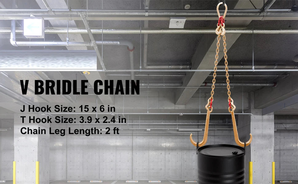Ťahový reťaz G80 V-Bridle 5/16" x 2 stopy s hákmi J a T