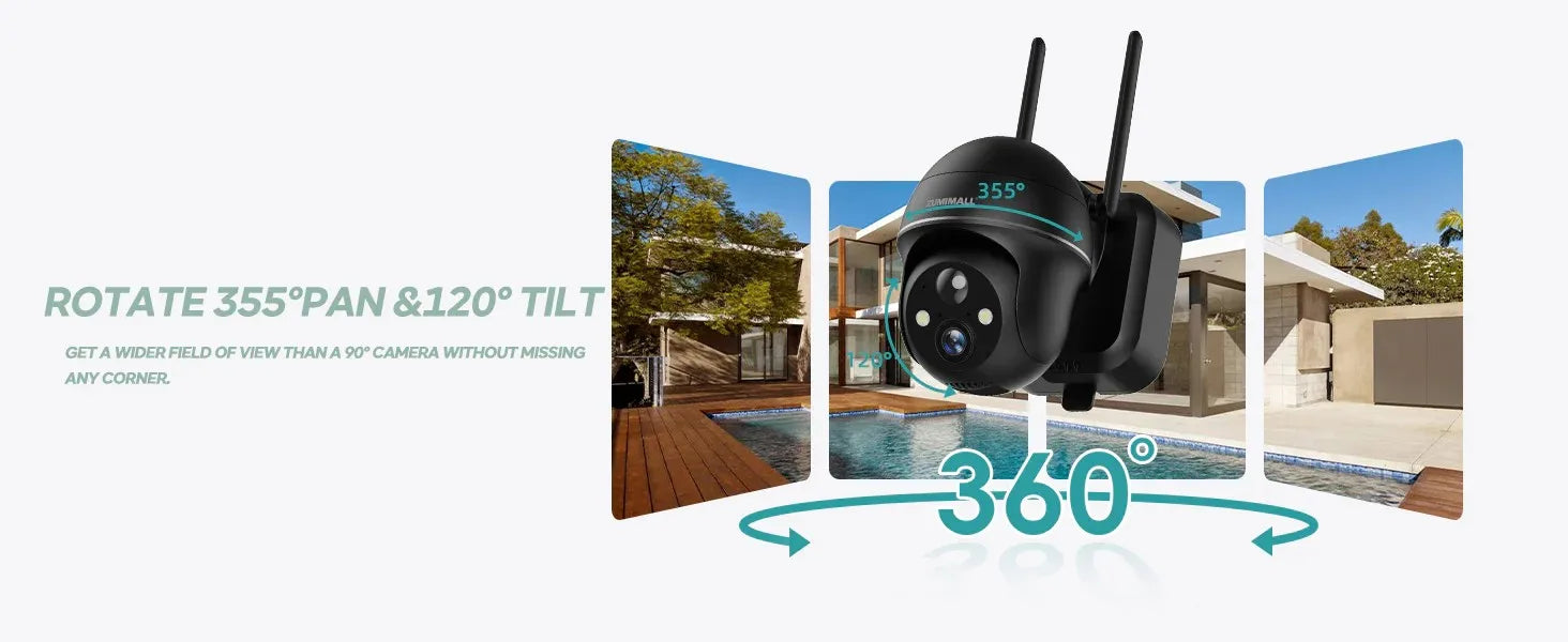 ZUMIMALL bežična sigurnosna kamera s baterijom 3MP noćni vid