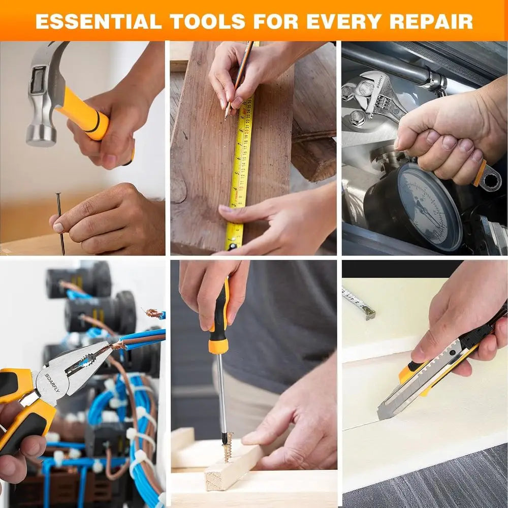 180-Piece Tool Kit with 8V Cordless Drill for Home Repairs