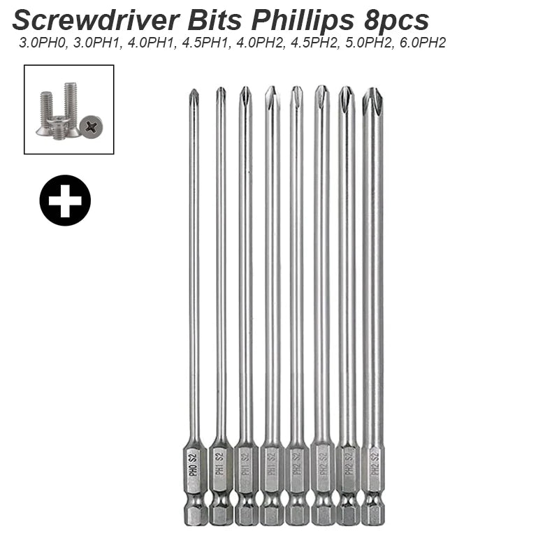 Screwdriver Bit Torx Slotted Phillips Square Socket Tip Magnetic Head 1/4 Shank For Power Drill Tool Precision Screw Driver Bat