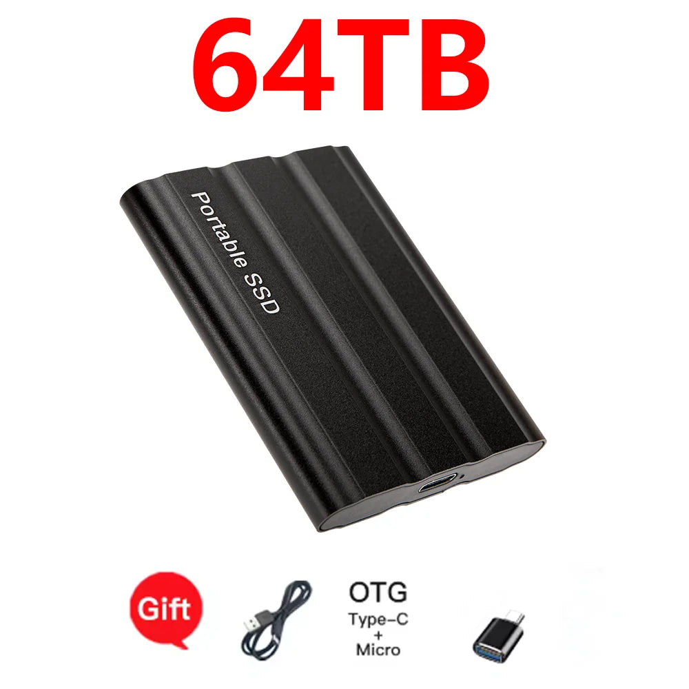 Reliable Slim Storage Device Portable External SSD 1TB 4TB 16TB 128TB High Speed for Notebook Laptop PC Usage