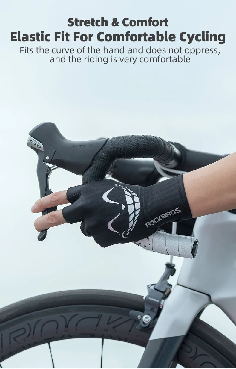 Guanti da ciclismo da donna con gel imbottito, mezze dita, traspiranti
