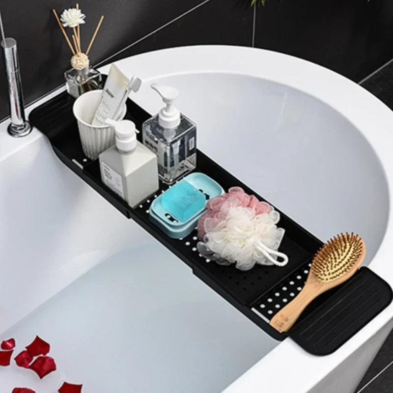 Multi-Function Retractable Bathtub Storage Rack Bath Tray Shelf Tub  Towel Storage Shelf Kitchen Sink Drain Holder