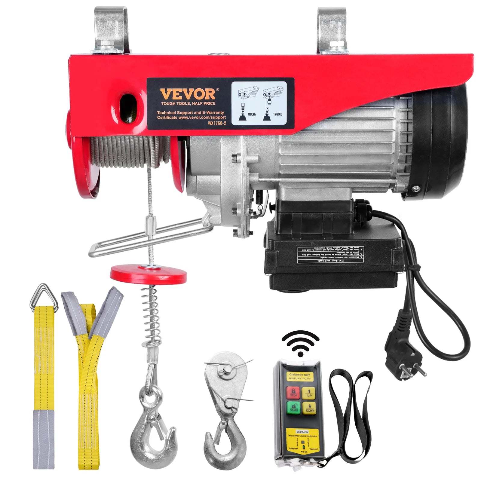 Electric Hoist Winch 400–1000kg with Remote Control for Garage Use