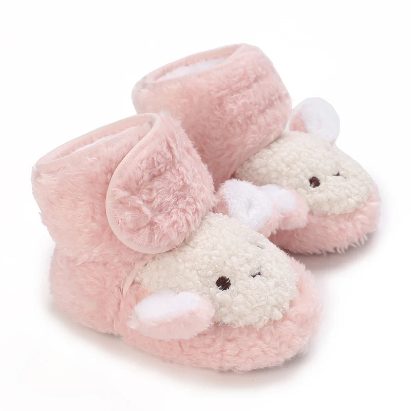 Cute Bear Baby Shoes Soft Plush Winter First Walkers