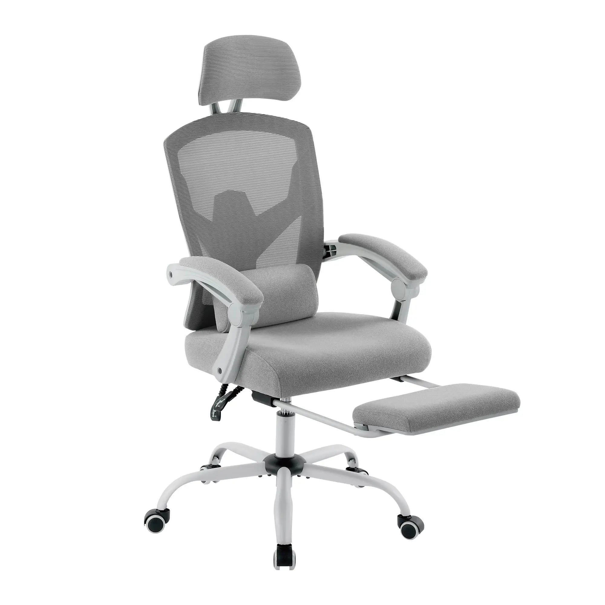Ergonomic Reclining Mesh Office Chair with Footrest & Lumbar Support