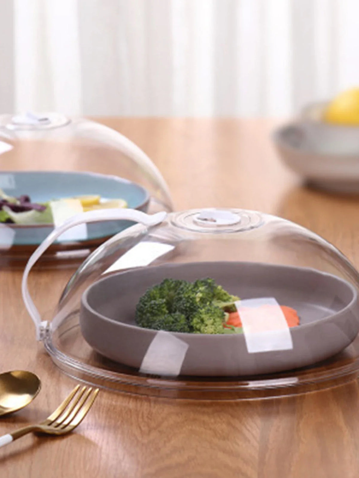 Cloche de protection transparente pour micro-ondes avec poignées