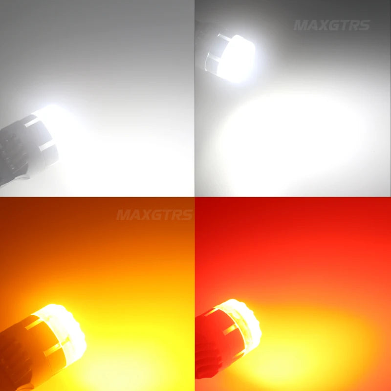 2x LED T20 7443 W21/5W DRL P21/5W 1500LM Lampe LED auto BAY15D 1157 Rouge Blanc 12V Lampe voiture pour LADA Kalina Granta Vesta