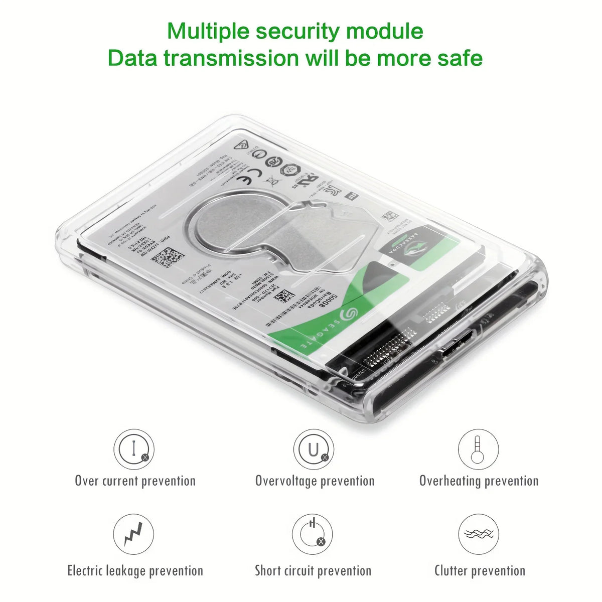 Transparent 2.5-Inch SATA HDD/SSD USB Enclosure