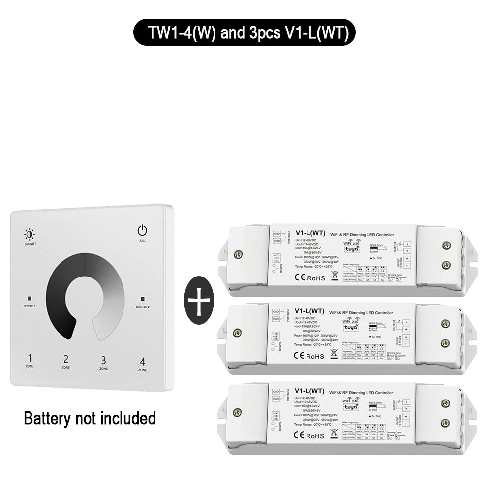 Kit Tuya con controller LED monocolore e telecomando