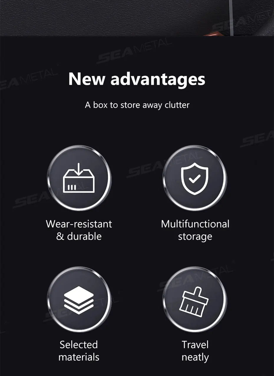 SEAMETAL Car Side Door Organizer Large Load-Bearing Hanging Door Storage Box with Cup/Phone Holder Universal Storage Organizer