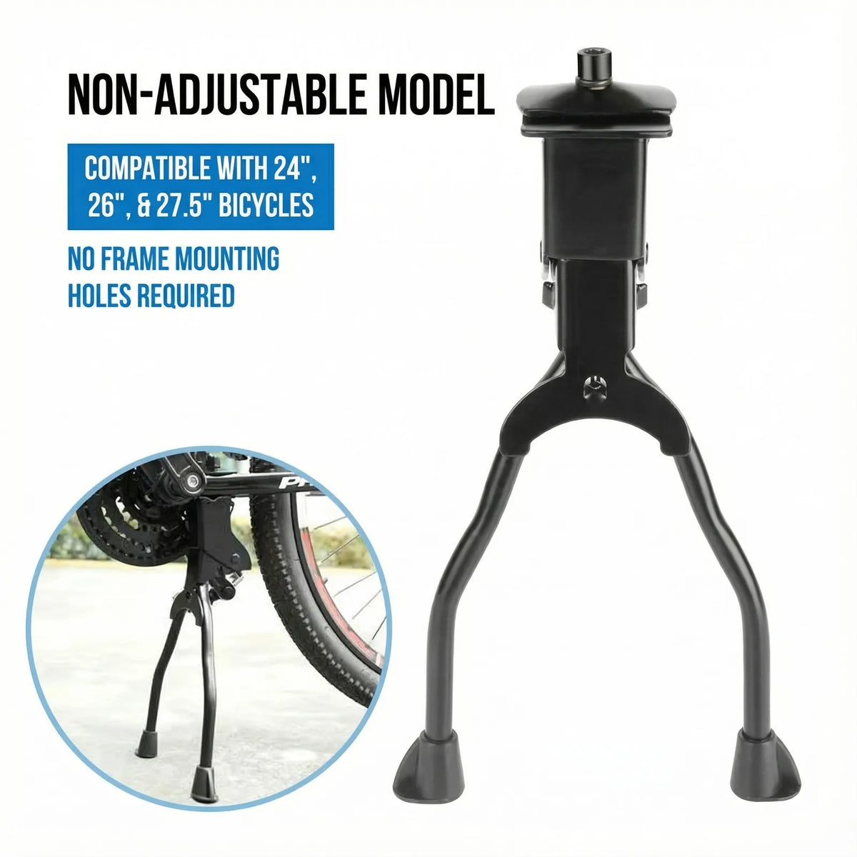 Adjustable Bike Kickstand, Steel, 150 kg Capacity