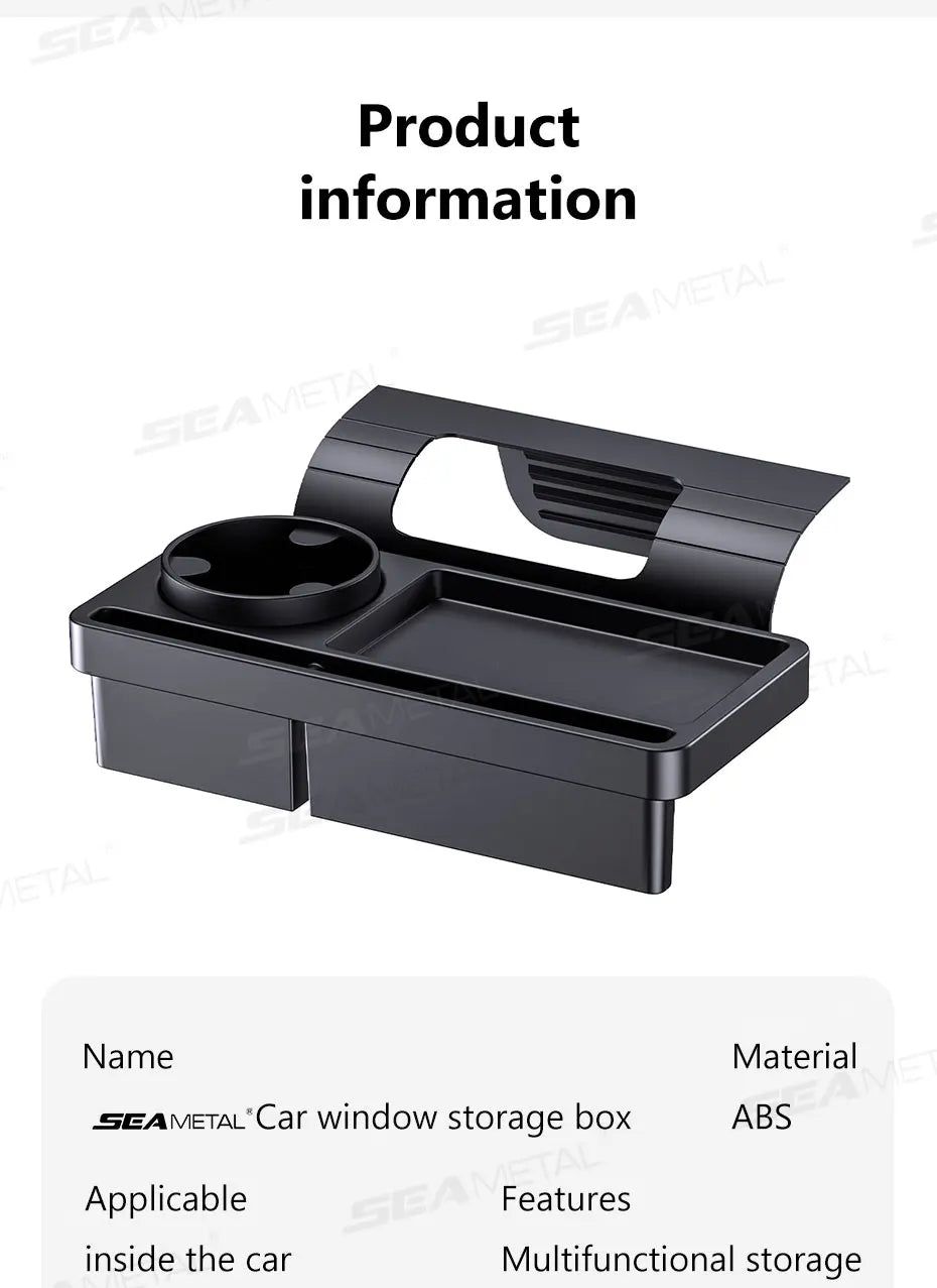 SEAMETAL Car Side Door Organizer Large Load-Bearing Hanging Door Storage Box with Cup/Phone Holder Universal Storage Organizer