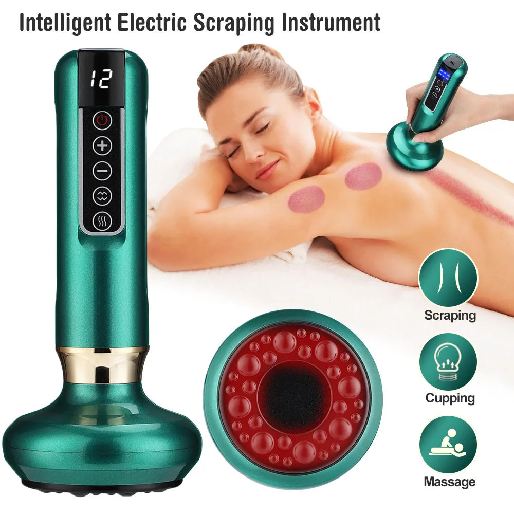 Smart Vacuum Massage Jars Rechargeable Cupping Device Infrared Red Light Warm Compress Body Back Shoulder Chinese Suction Cups 