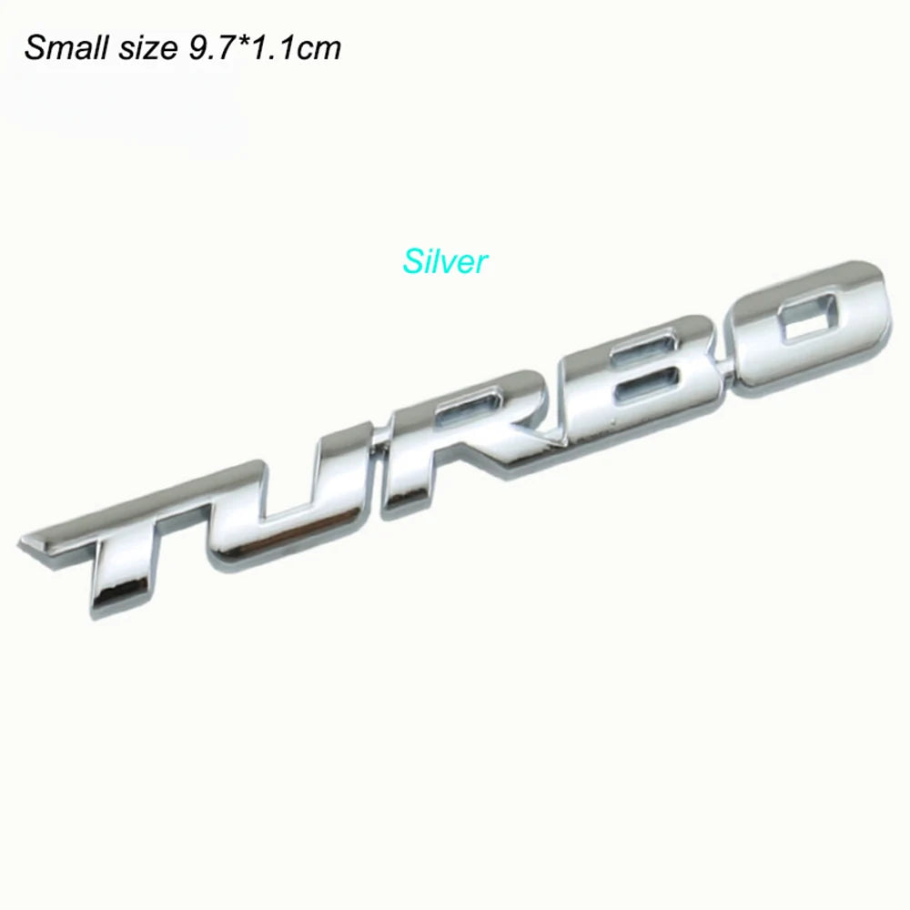 9.7*1.1 cm Car Styling Car Turbo Boost Loading Boosting 3D Metal Chrome Zinc Alloy 3D Emblem Badge Sticker Decal Auto Accessory