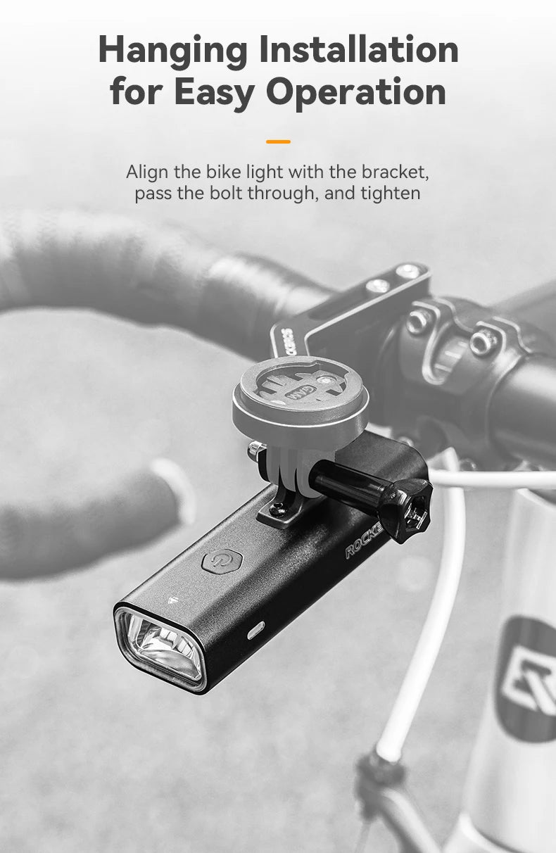 Bike Front Light 400/800LM USB-C Rechargeable IPX6 Aluminum