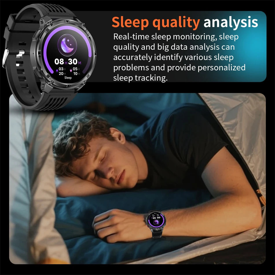 Outdoor Bluetooth Anruf-Smartwatch mit Kompass & Taschenlampenfunktion
