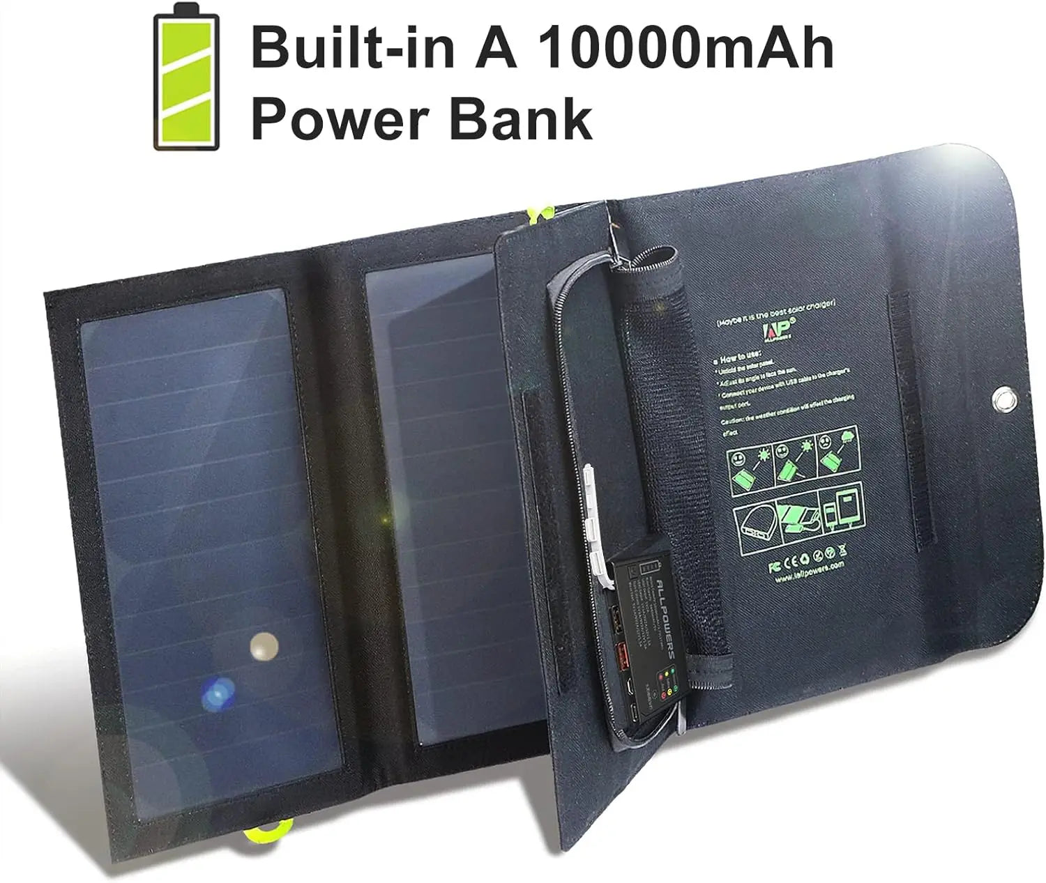 ALLPOWERS Foldable Solar Panel Charger with Battery 21W