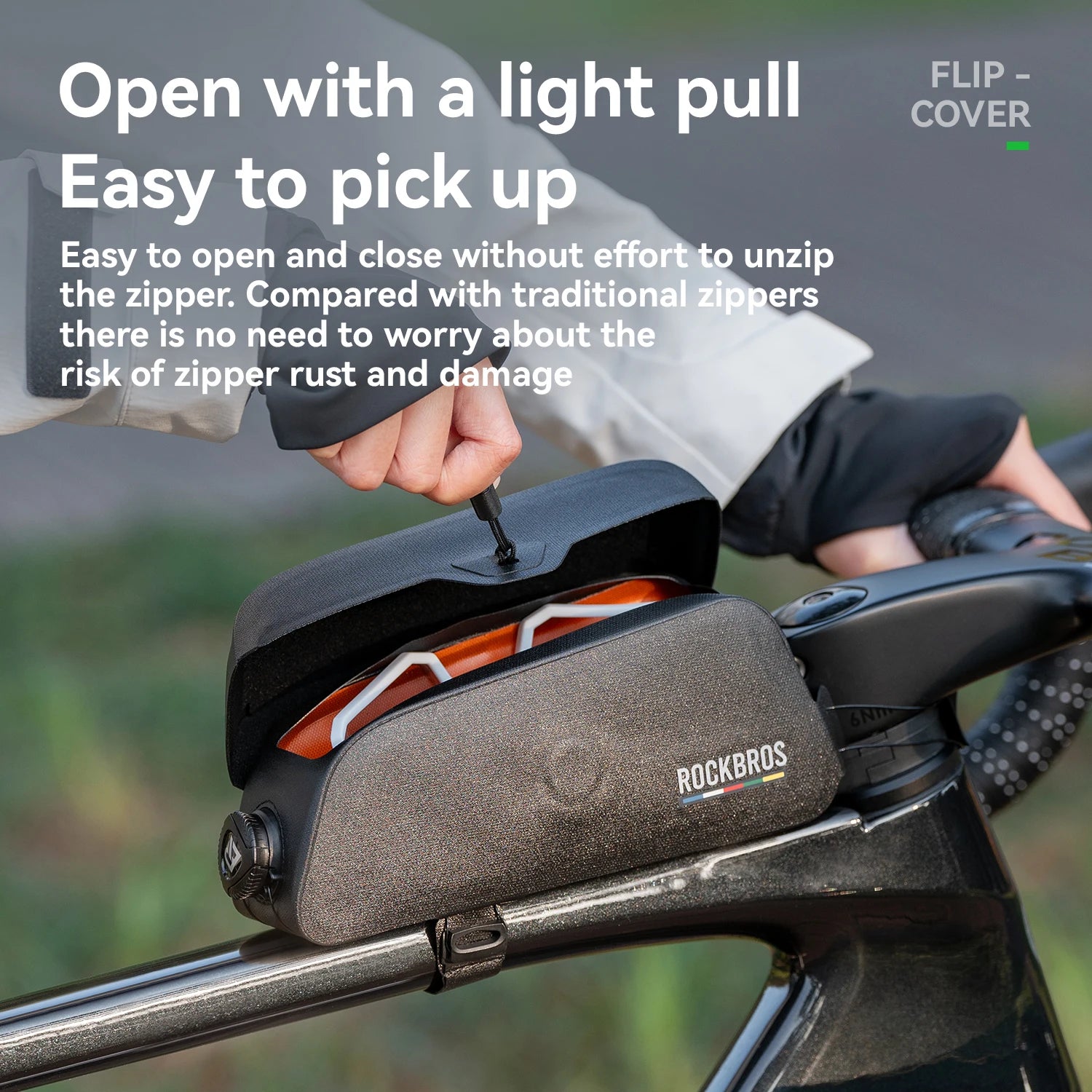 Borsa Impermeabile ROCKBROS ROAD TO SKY per Tubo Superiore della Bici, Borsa Telaio per Ciclismo, Leggera per Accessori da Bicicletta