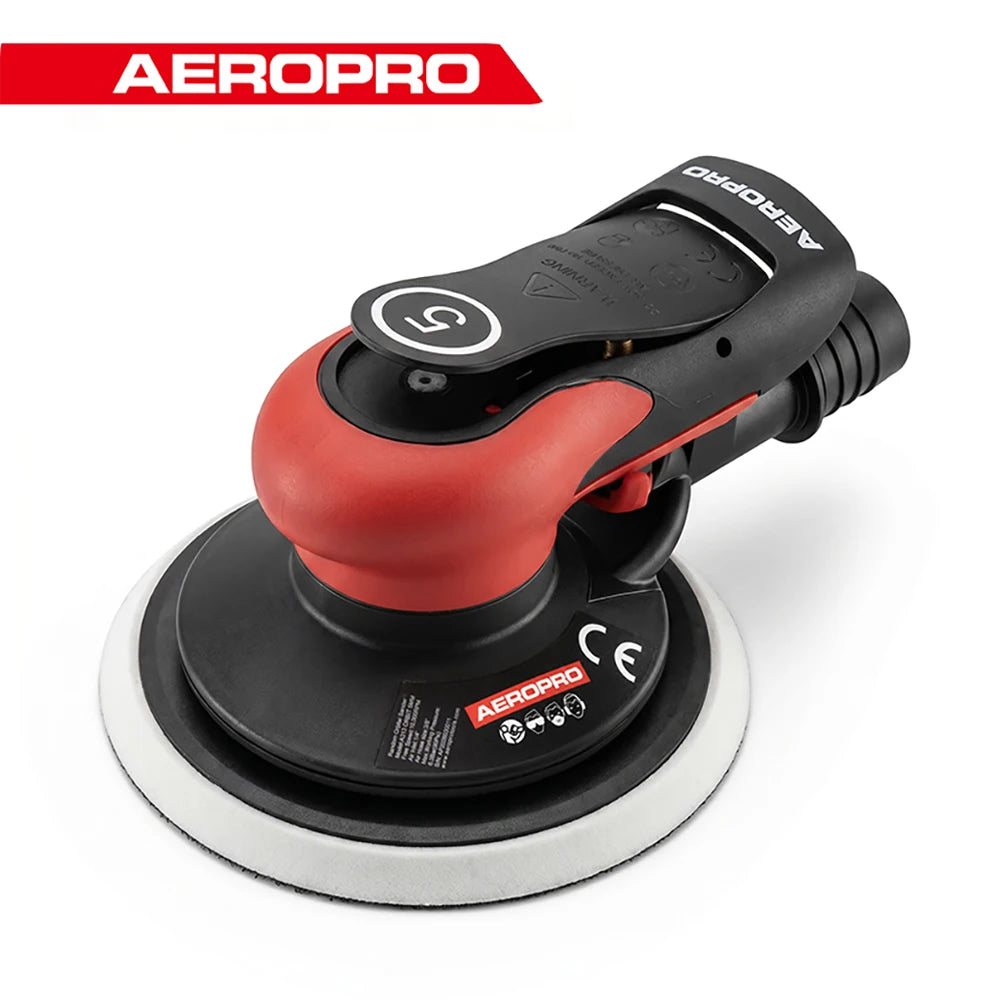 AEROPRO A313 Professioneller Pneumatik-Random-Orbital-Schleifer 6 Zoll Doppelaktion-Luftschleifer mit zentraler oder Selbstabsaugfunktion