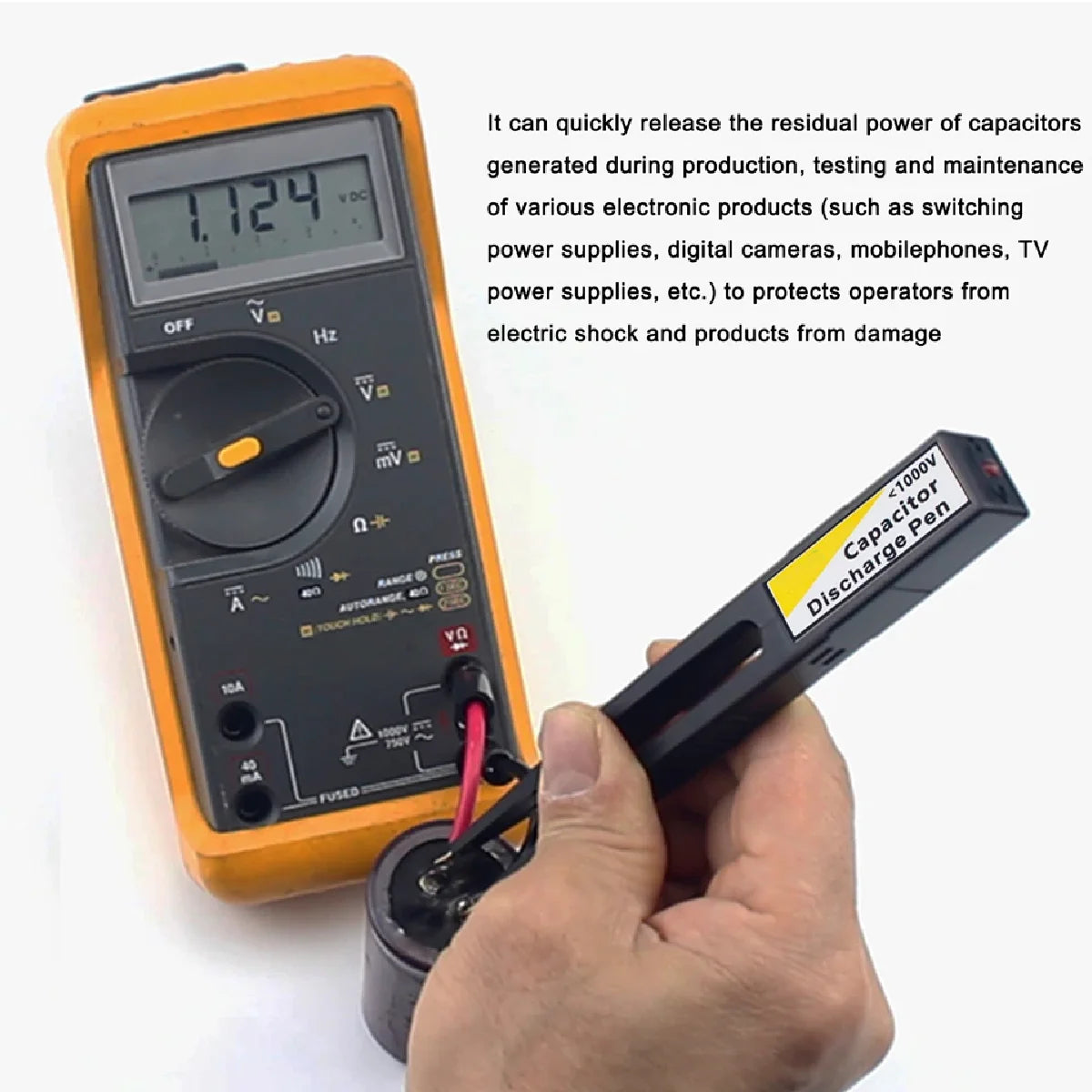 Stylo de décharge de condensateur avec boîte de rangement