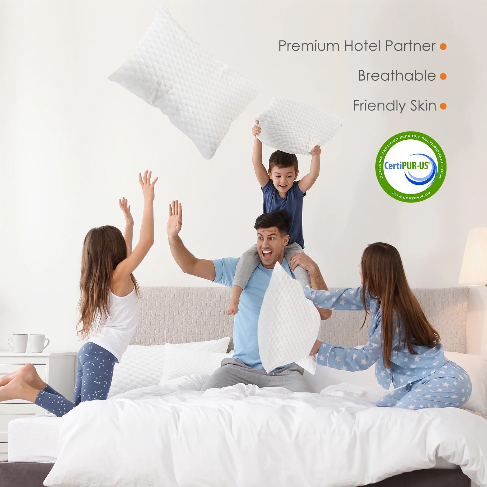 Memory Foam Neck Pillows Set of 2 with Cooling Ventilated Design