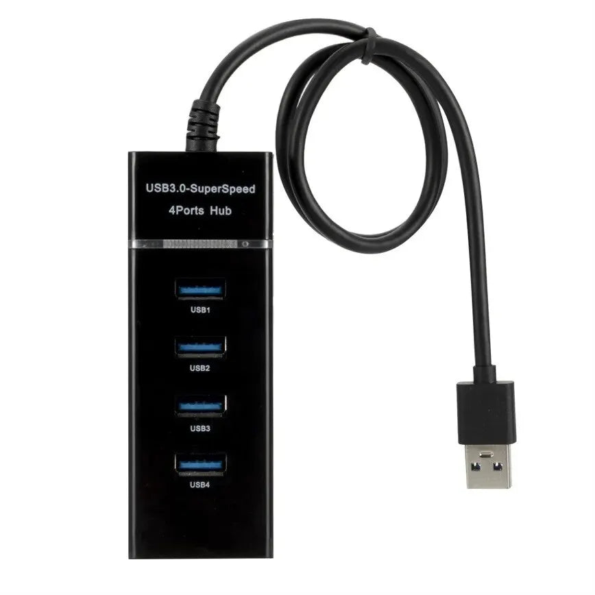 Four-Port USB Hub with USB 3.0 and USB 2.0 Ports