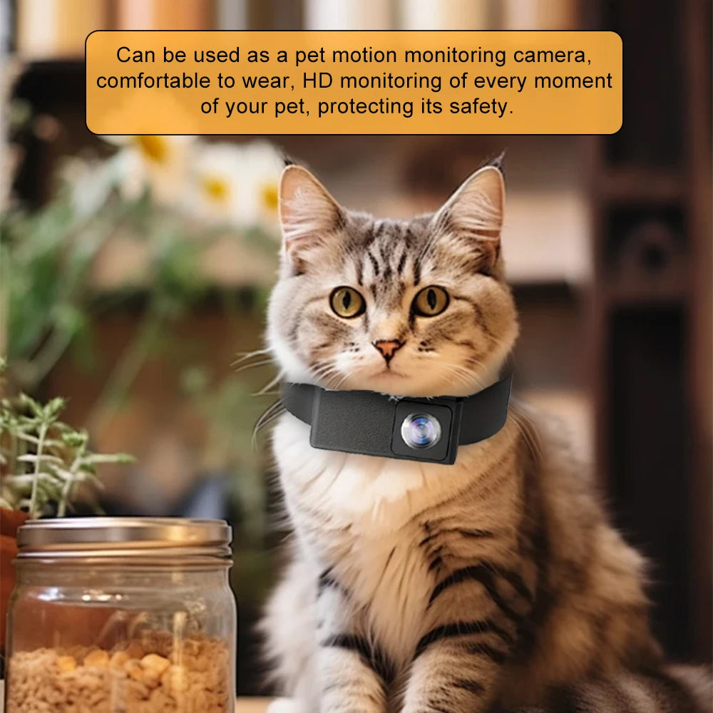 HD 1080P Pet Collar Camera with 170° Wide Angle Recording