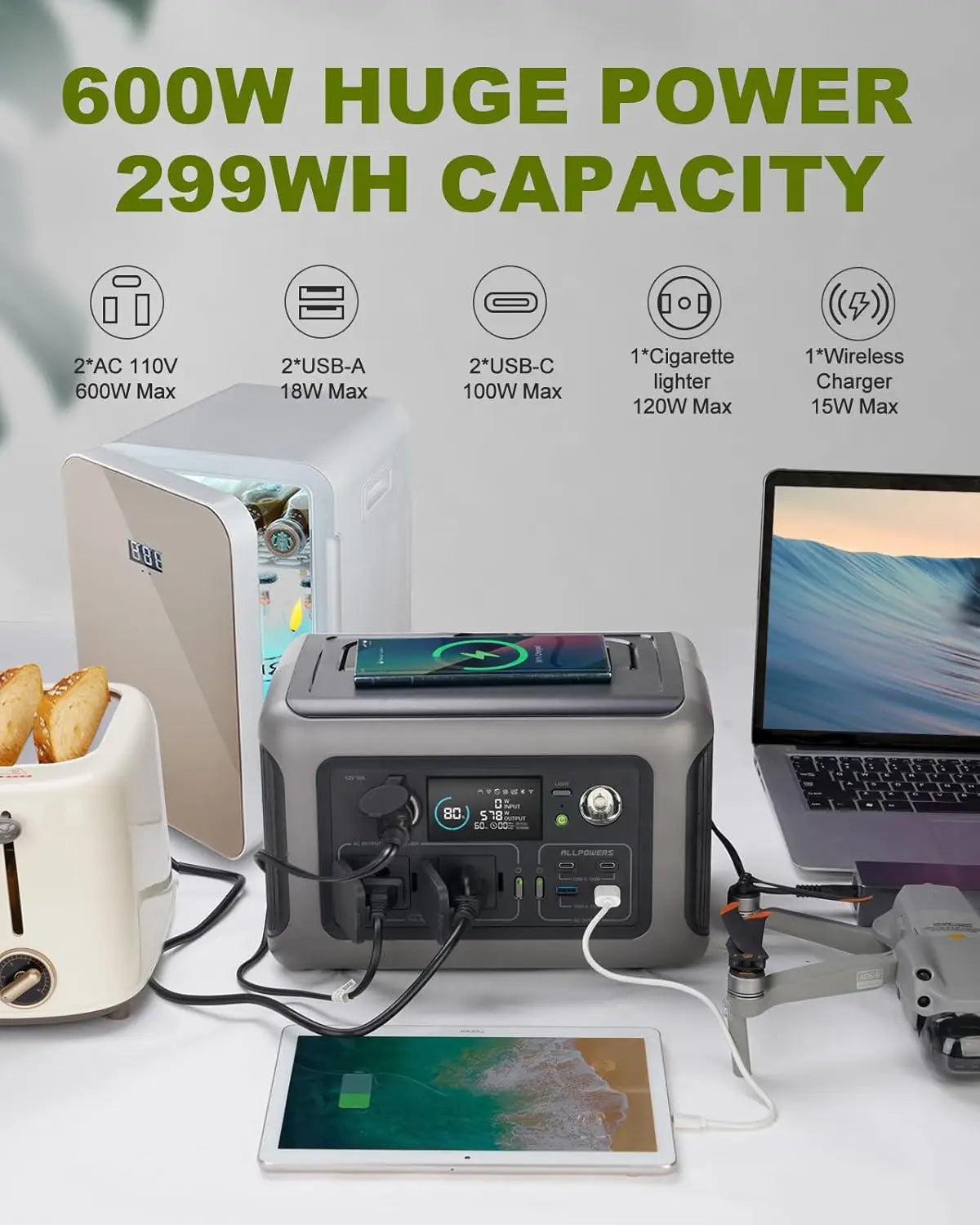 R600 Portable Power Station 299Wh