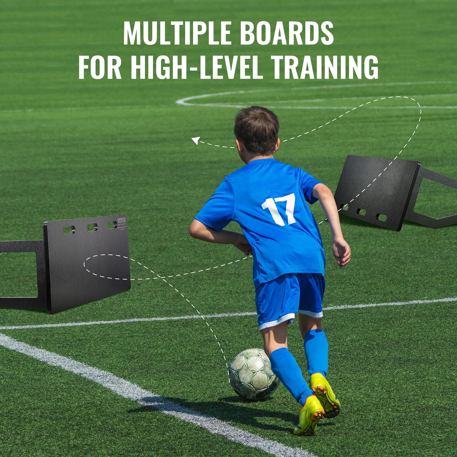 SucceBuy 40"×16" Reboundovací deska na fotbal s 2 úhly odrazu, skládací HDPE — odrazová deska pro přihrávky a střelbu