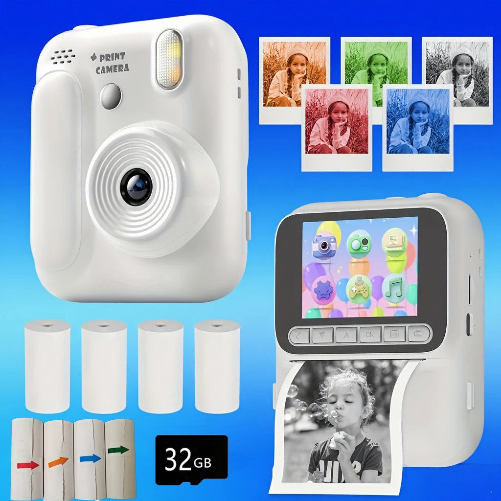 Kids Instant Color Printing Camera 32GB 1080P