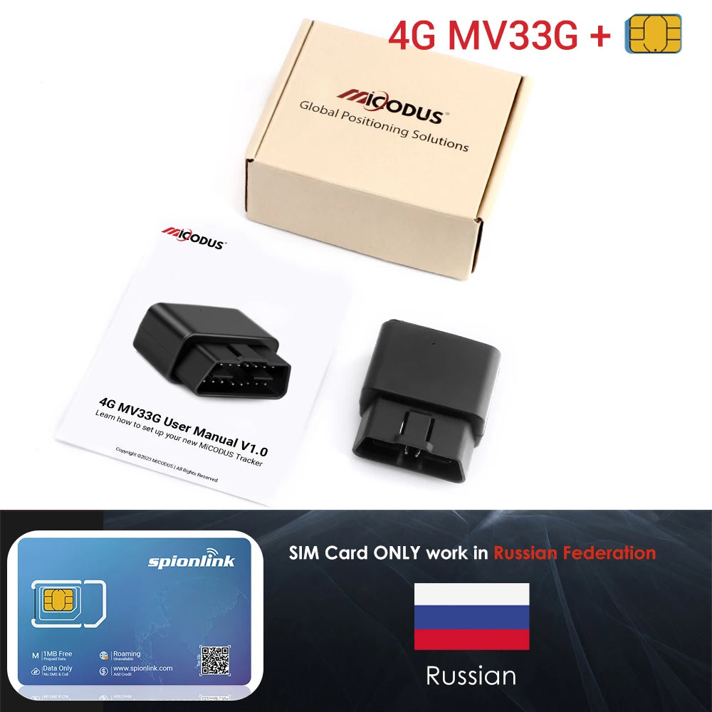 MiCODUS Mini OBD GPS Tracker 4G MV33G 9-40V Car Tracking Device Anti-theft Low Battery Alert Car Tracker Free APP