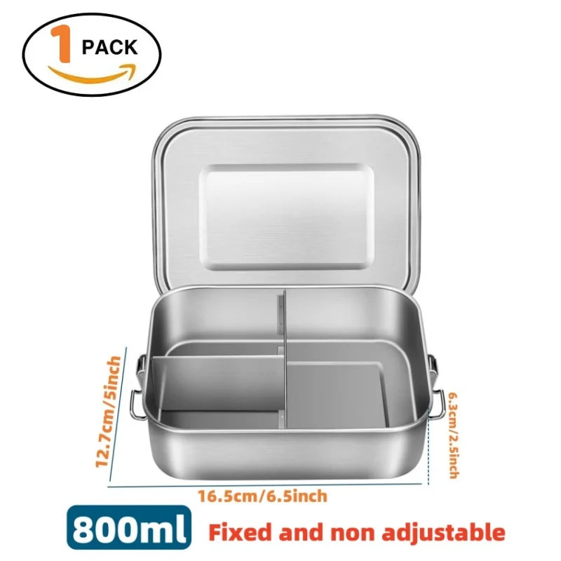 Stainless-Steel Lunch Containers, Size/Bag Options