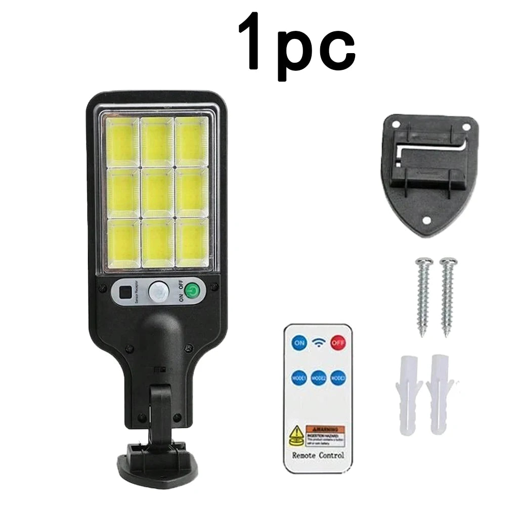 Solar Outdoor Motion Sensor Wall Light, 108 LED, Remote Control, IP65 Waterproof