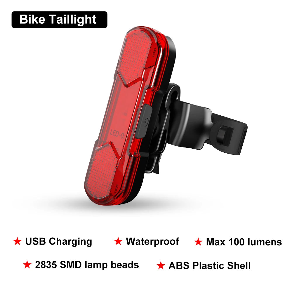 Lanterna traseira de bicicleta recarregável por USB