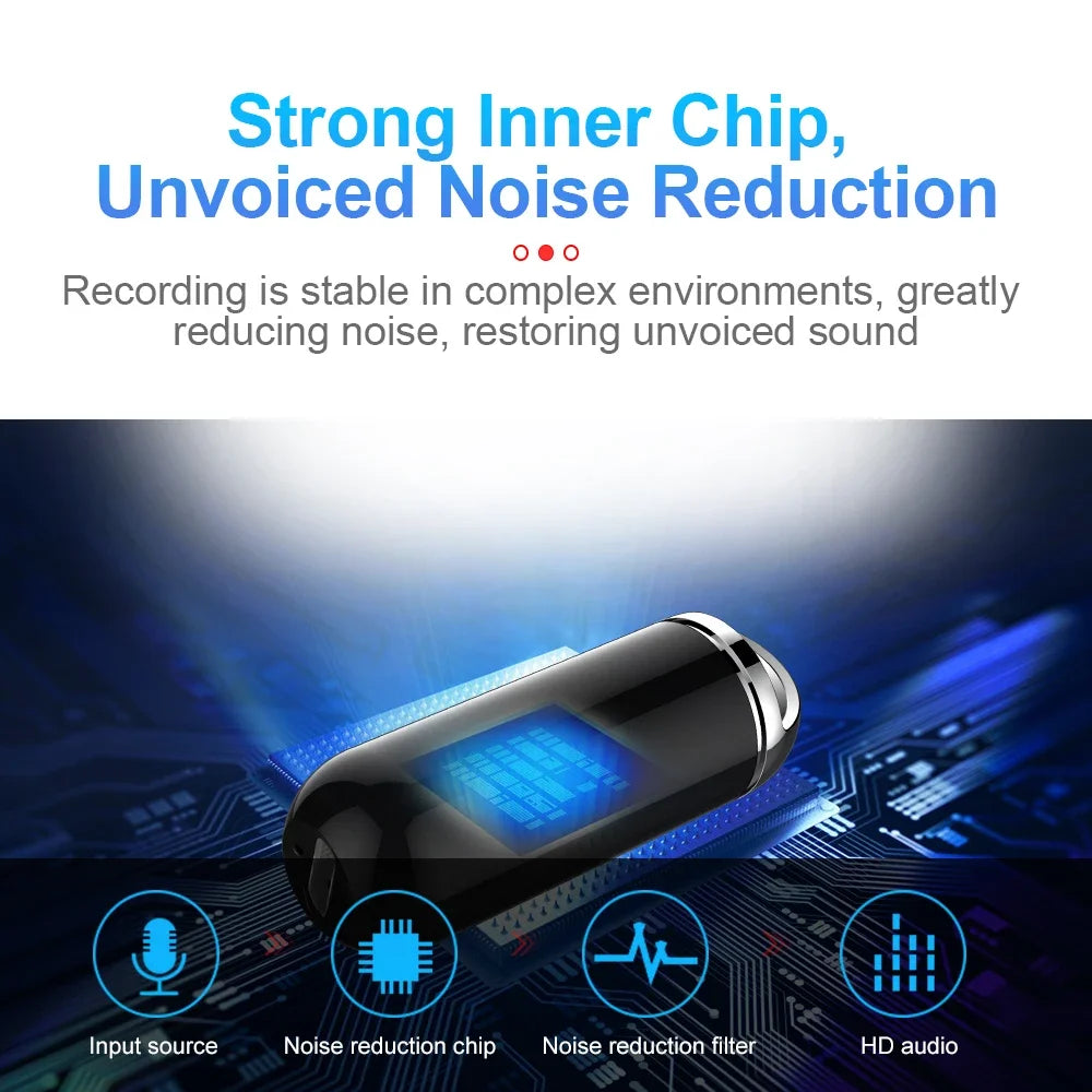 Mini diktafon aktiviran glasom 32GB s dugotrajnom baterijom i veličinom privjeska za ključeve