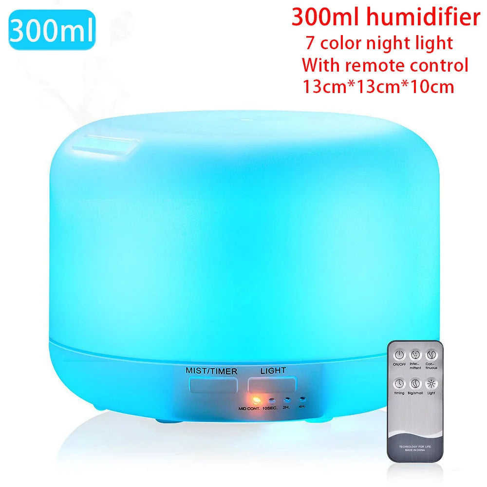 Humidificador ultrassónico e difusor de aromas com controlo remoto