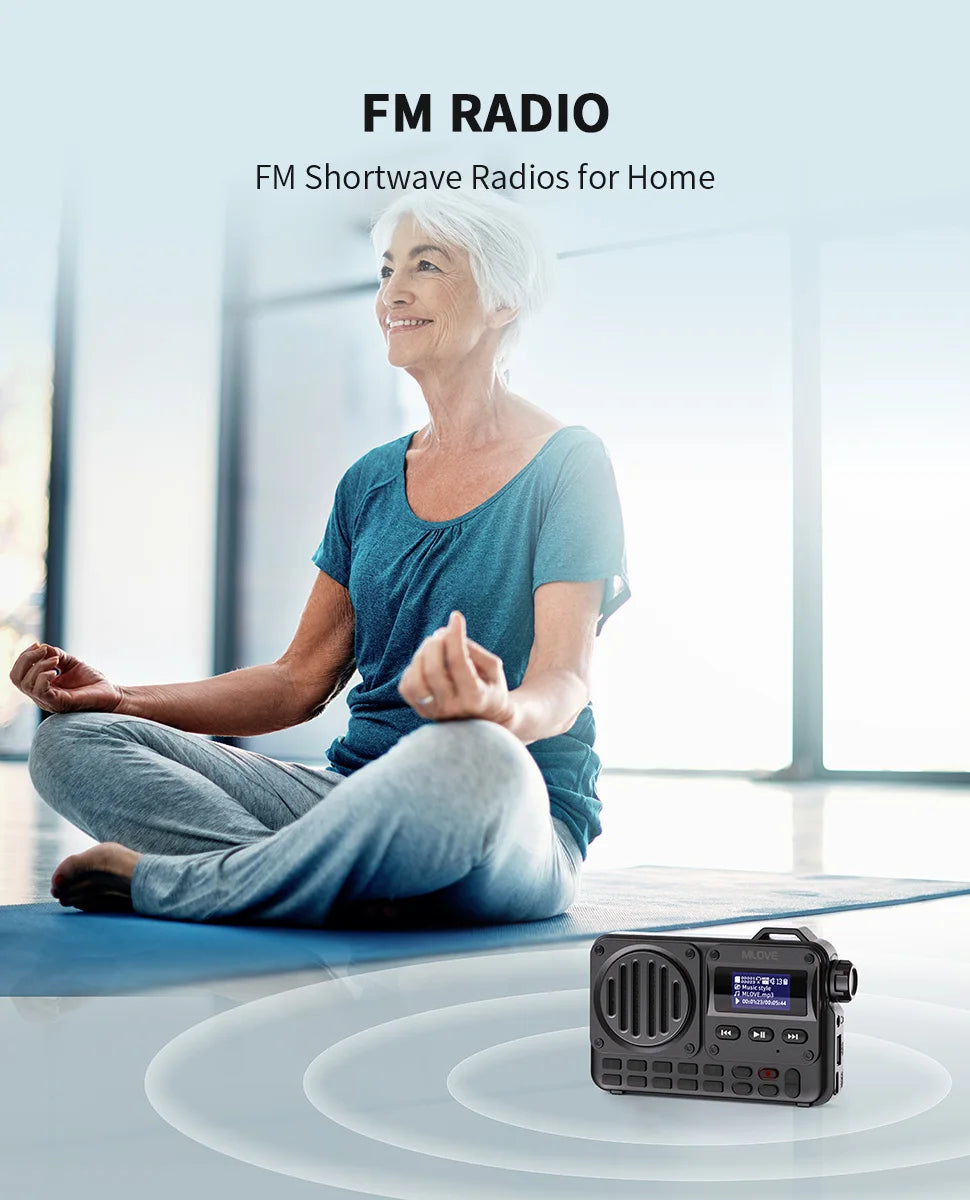 MLOVE BV800 Super-Portable Bluetooth Speaker with FM Radio,LCD Screen Display, Antenna, AUX Input, USB Disk, TF Card, MP3 Player 