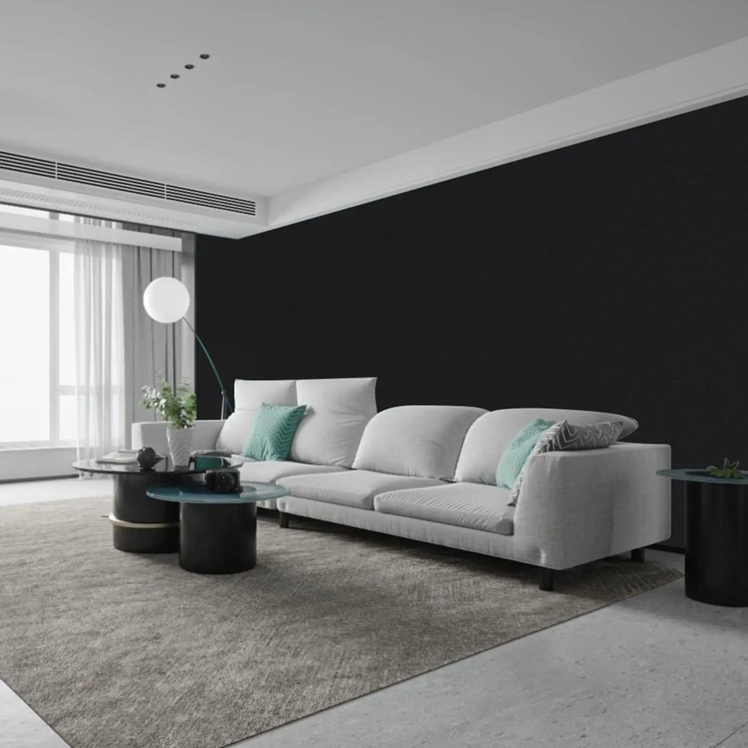 Thicken Pure  Black Removable Waterproof  Wallpaper Matte Contact Paper Wall Self Adhesive Countertop Cupboard Shelf PVC 