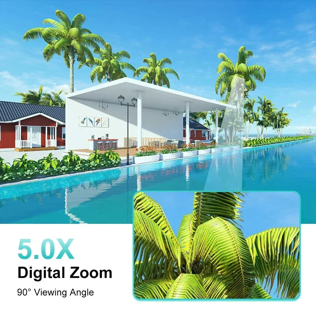 HD WiFi Outdoor Security Camera 5MP Motion Detection Auto Tracking Two-Way Audio