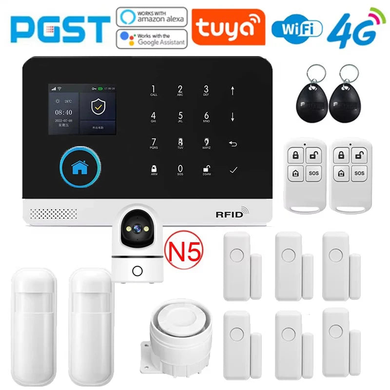 Home Wireless Alarm System 4G WiFi Tuya App Control