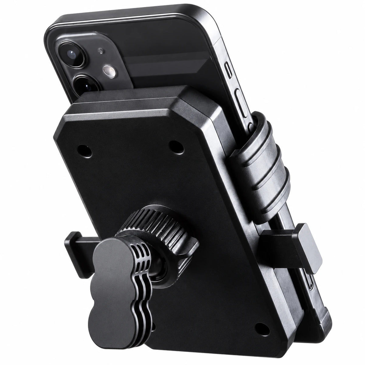 Black handlebar phone holder, rear mounting joint