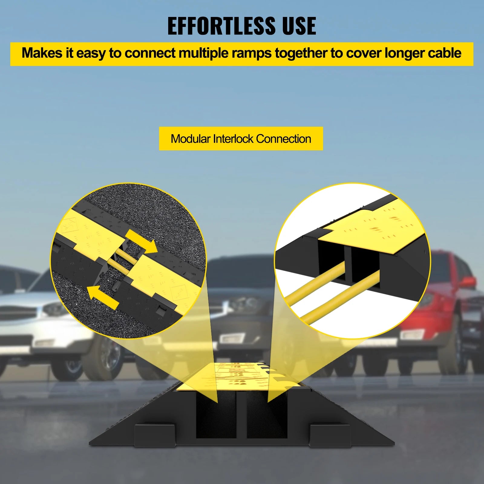 Heavy Duty Cable Protector Ramp 2-Channel 11000 lbs Capacity