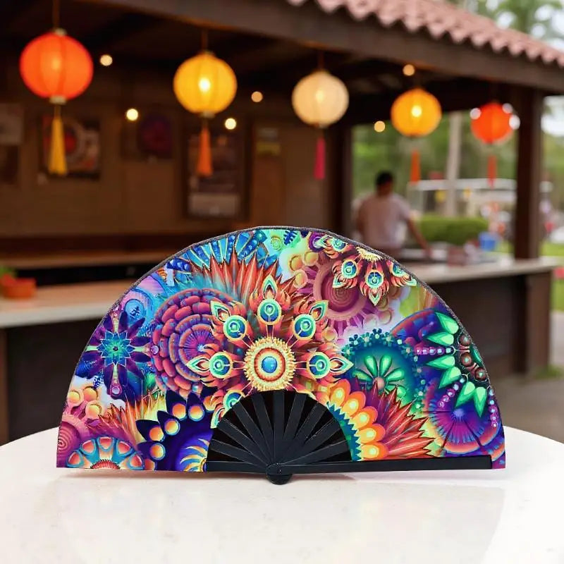 UV-Printed Bamboo Folding Performance Fan