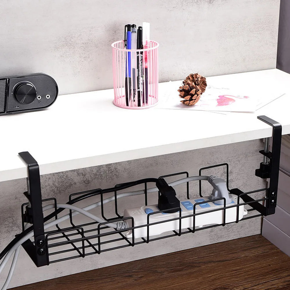 Clamp-On Under-Desk Cable Tray