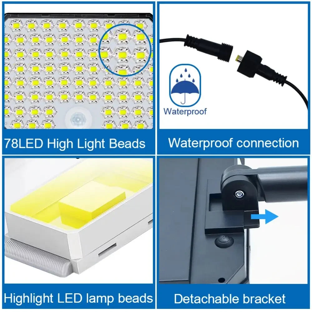 Luz solar de pared con sensor de movimiento, 106 o 280 LED